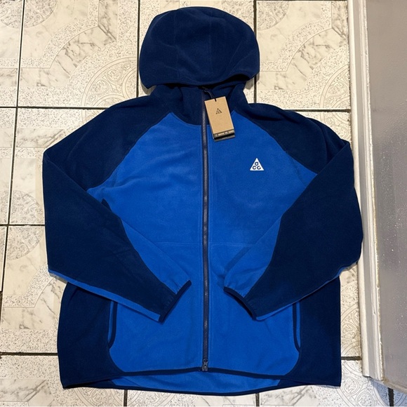 New Nike ACG Wolf Tree Fleece Full-Zip Hoodie Blue Men's Sizes HJ2460-480